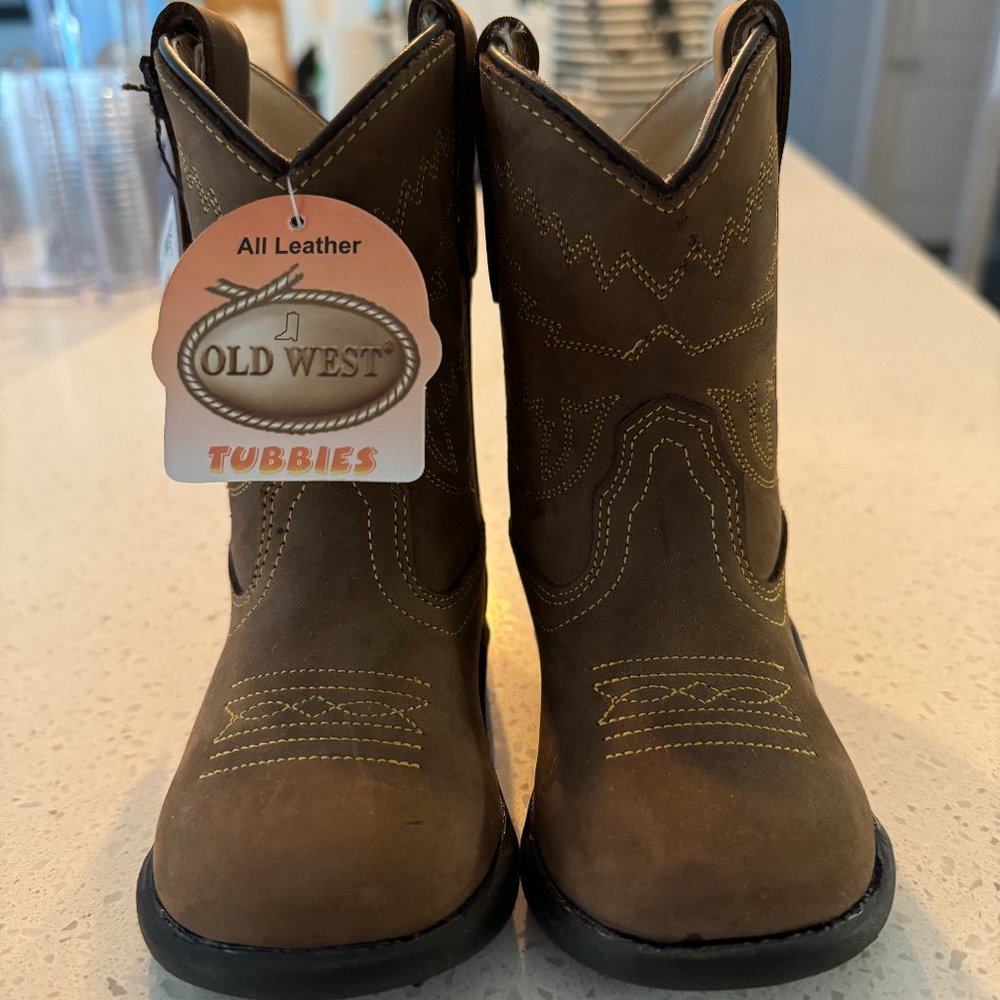 Old West Toddler Boys Crazy Horse Boots - Round Toe